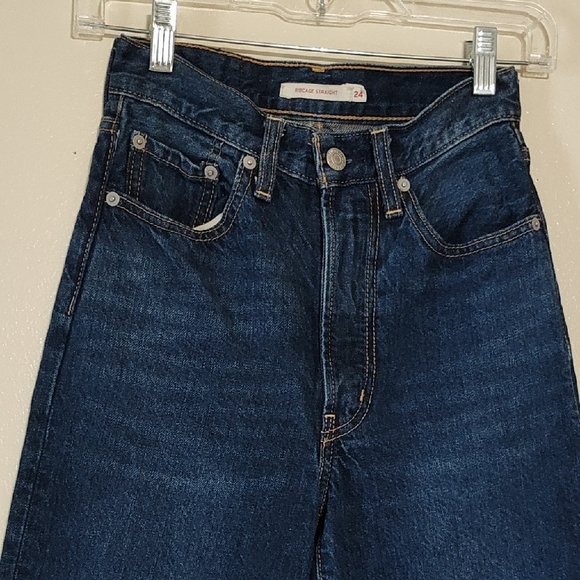 Levi's Dark Ribcage Straight Jeans size 24 - Picture 6 of 6